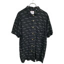 【中古】【古着】 URBAN SHORES 半袖 アロハシャツ XLサイズ 総柄 ブラック 古着卸 アメリカ仕入 t2409-3029