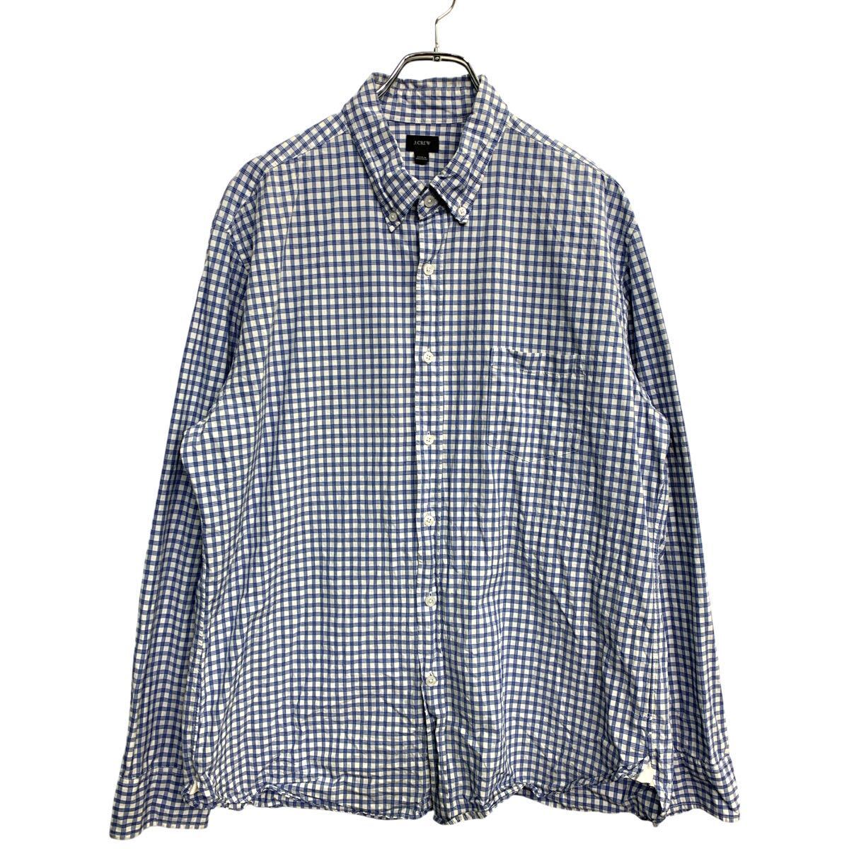 樂天商城 - 【中古】【古着】 J.CREW 長袖 チェックシャツ XLサイズ ジェイクルー ブルー 古着卸 アメリカ仕入 t2409-3047