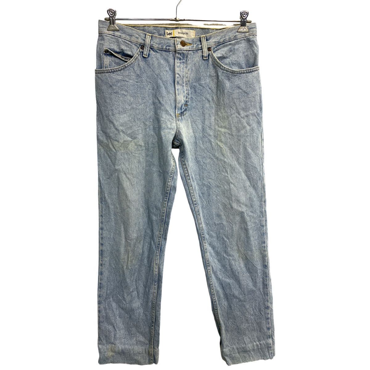 【中古】【古着】 Lee デニムパンツ W34 リー レギュラーフィット ライトブルー コットン メキシコ製 古着卸 アメリカ仕入 2409-196