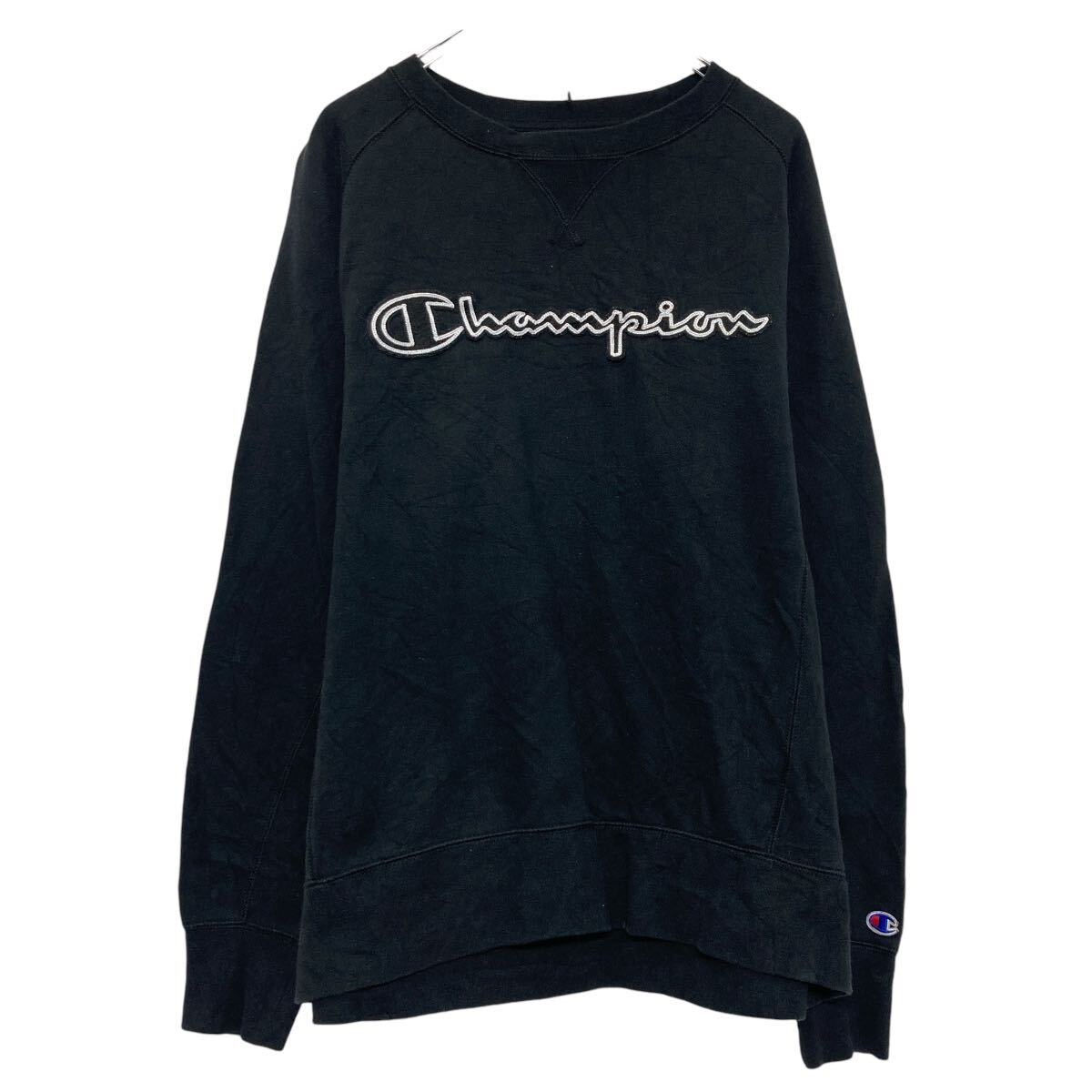 Other - 【中古】【古着】 Champion プリント スウェット トレーナー チャンピオン M ブラック プルオーバー ラグラン 古着卸 アメリカ仕入 a609-5352