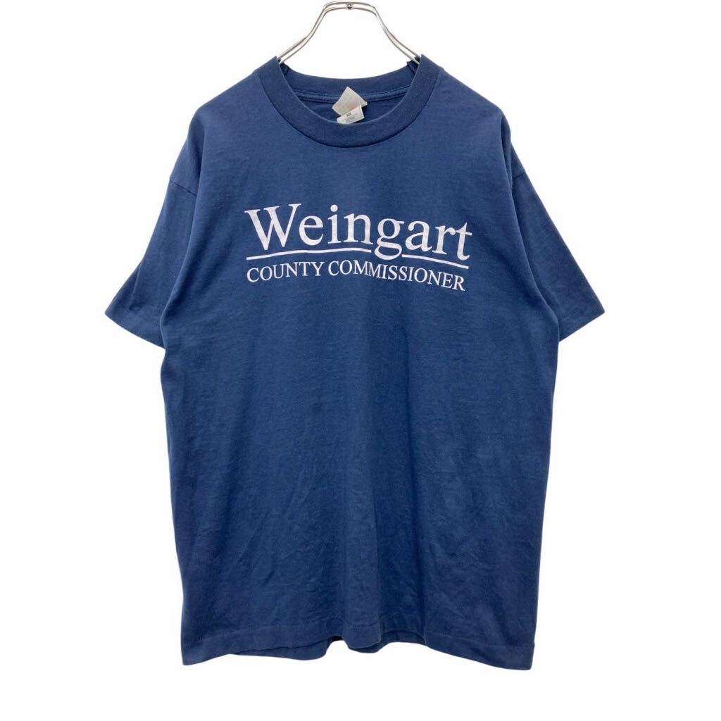 【中古】【古着】 FRUIT OF THE LOOM 半袖 プリント Tシャツ L フルーツオブザルーム バックプリント ネイビー メキシコ製 古着卸 アメリカ仕入 t2409-3157