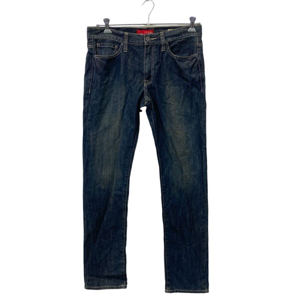【中古】【古着】 GUESS デニムパンツ W32 ゲス ダークブルー系 古着卸 アメリカ仕入 2409-254