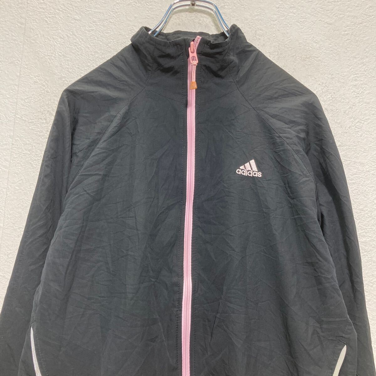【中古】【古着】 adidas ジップアップ ナイロンジャケット M レディース ブラック アディダス ライトアウター スポーツ 古着卸 アメリカ仕入 a609-5497