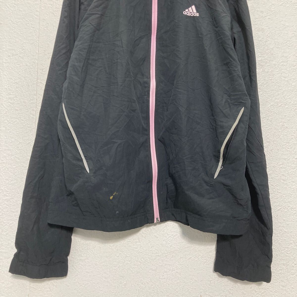 【中古】【古着】 adidas ジップアップ ナイロンジャケット M レディース ブラック アディダス ライトアウター スポーツ 古着卸 アメリカ仕入 a609-5497