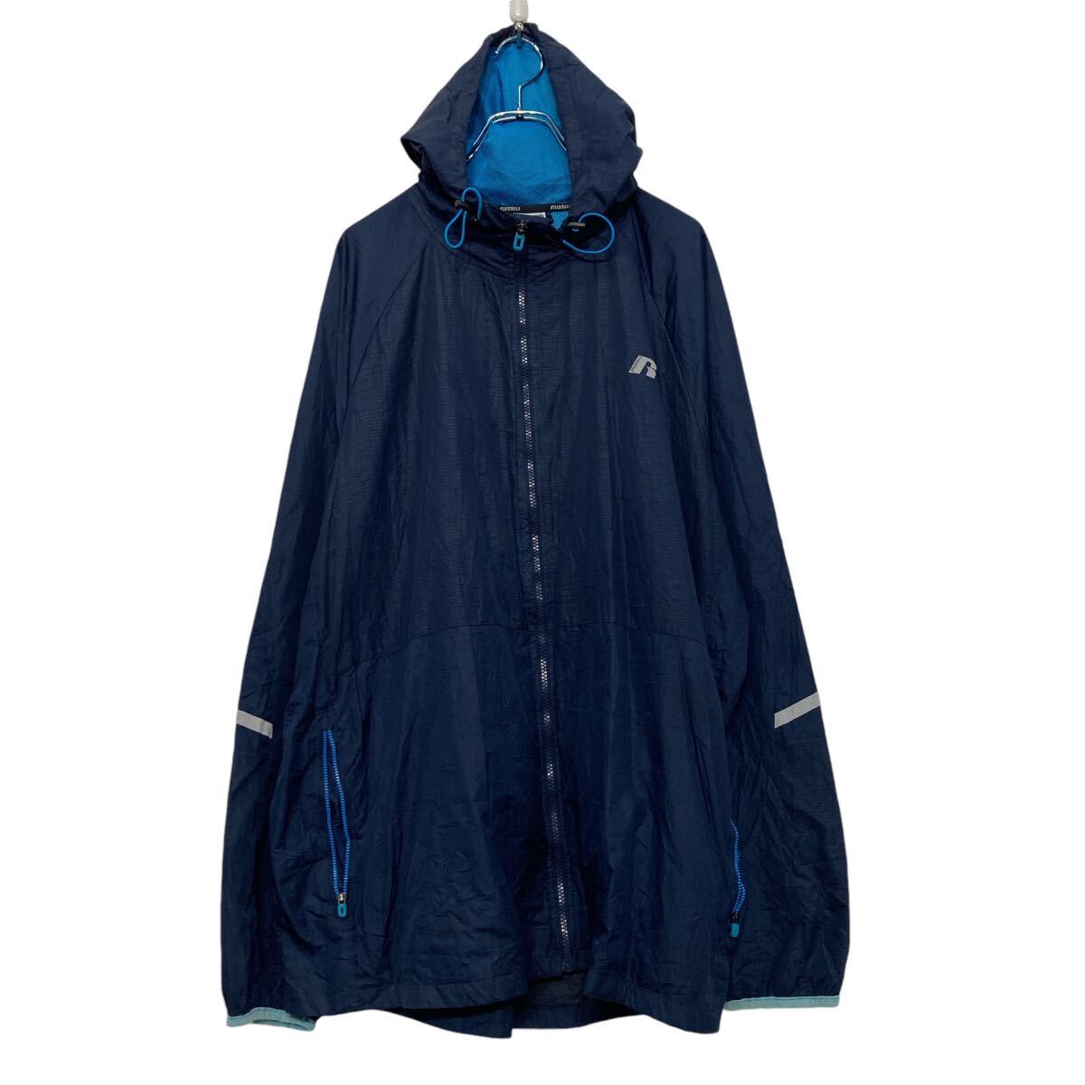 【中古】【古着】 Russell ジャケット ラッセル 2XL ネイビー ビッグサイズ ブルゾン フルジップ 古着卸 アメリカ仕入 a609-5523