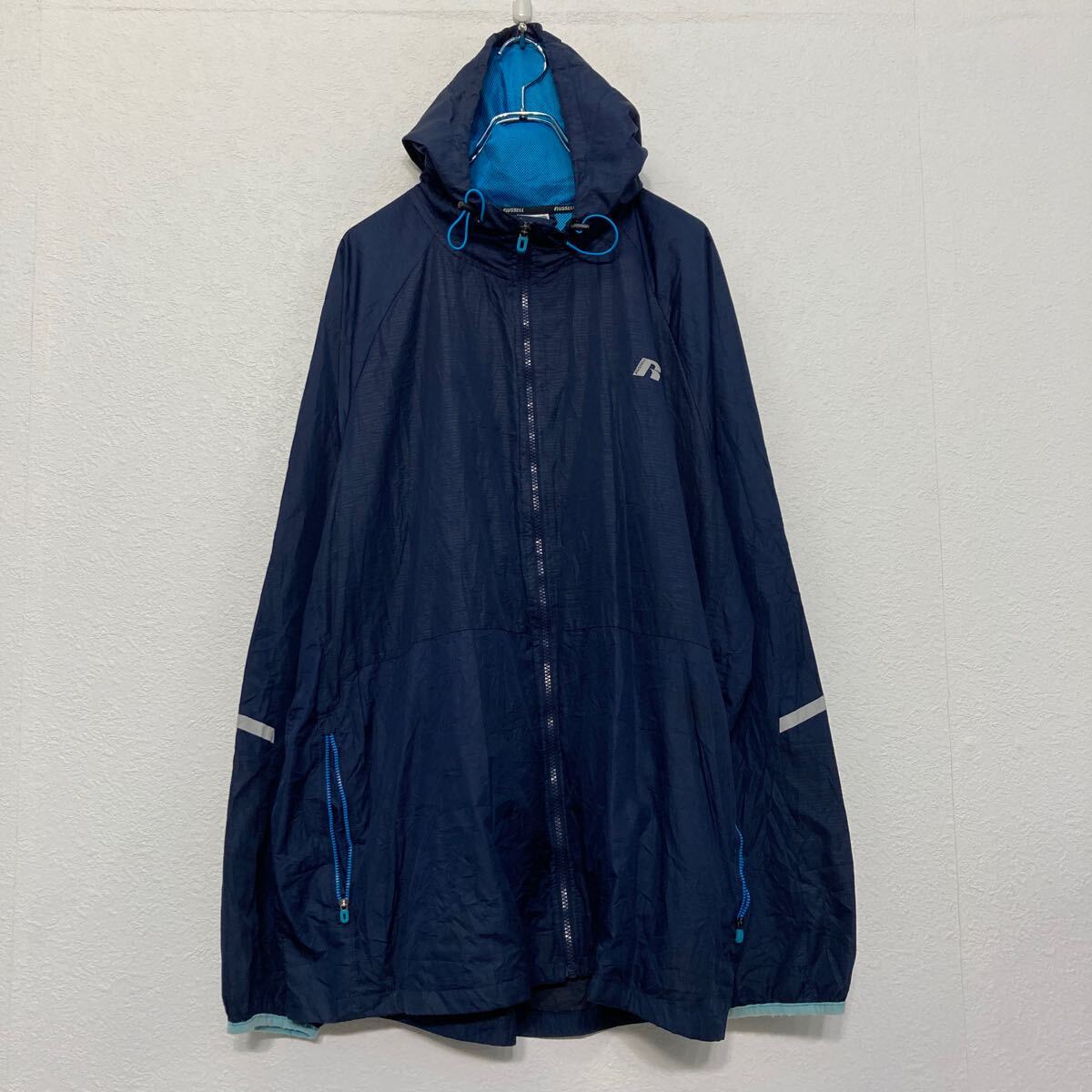 【中古】【古着】 Russell ジャケット ラッセル 2XL ネイビー ビッグサイズ ブルゾン フルジップ 古着卸 アメリカ仕入 a609-5523