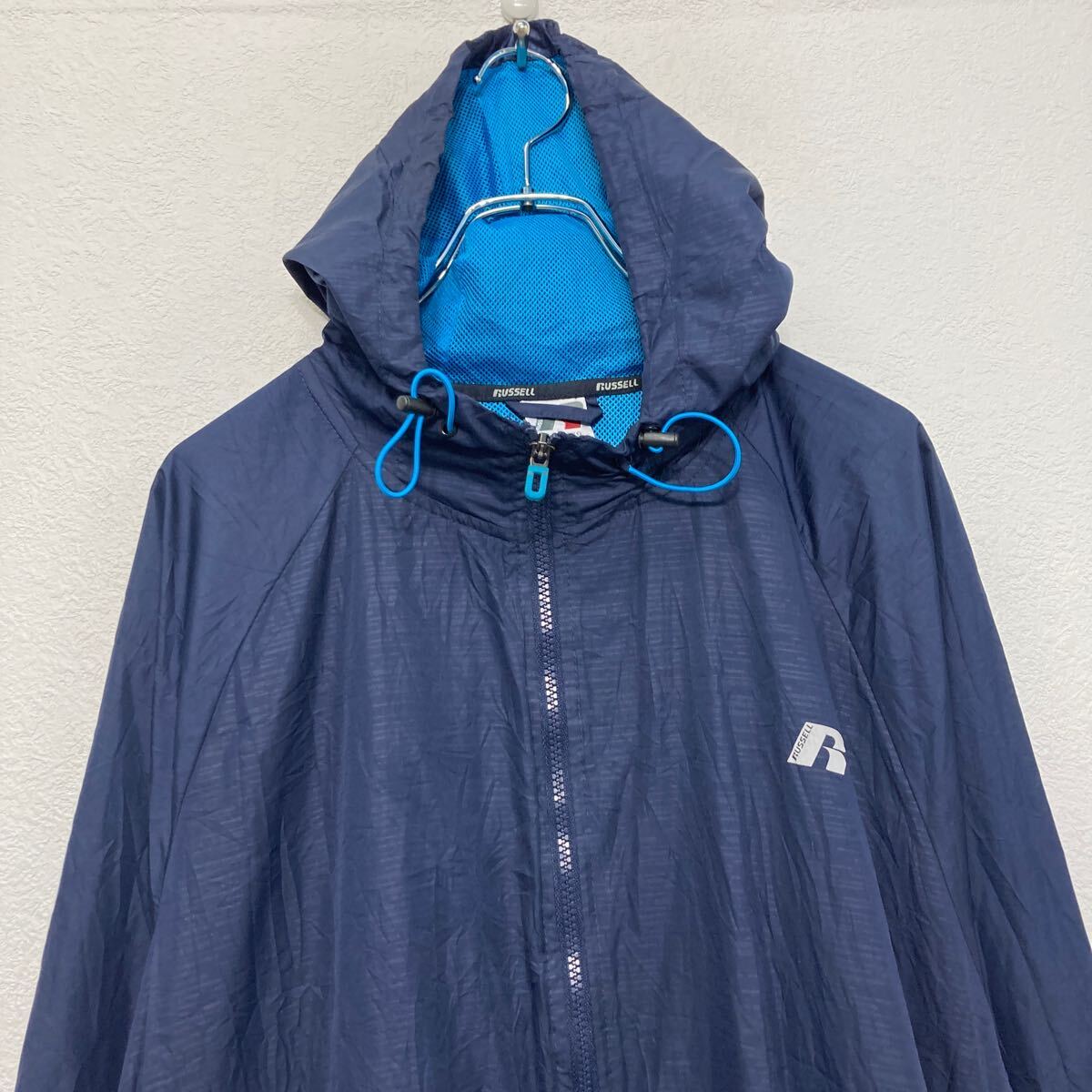 【中古】【古着】 Russell ジャケット ラッセル 2XL ネイビー ビッグサイズ ブルゾン フルジップ 古着卸 アメリカ仕入 a609-5523