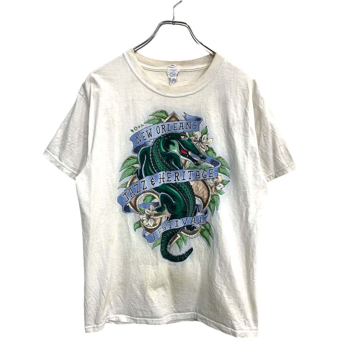 【中古】【古着】 DELTA 半袖 プリント Tシャツ Mサイズ デルタ ホワイトコットン 古着卸 アメリカ仕入 t2409-3318