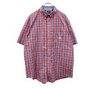 【中古】【古着】 CHAPS 半袖 シャツ XLサイズ チャップス チェック柄 胸ポケット ボタンダウンシャツ レッド 古着卸 アメリカ仕入 t2409-337...