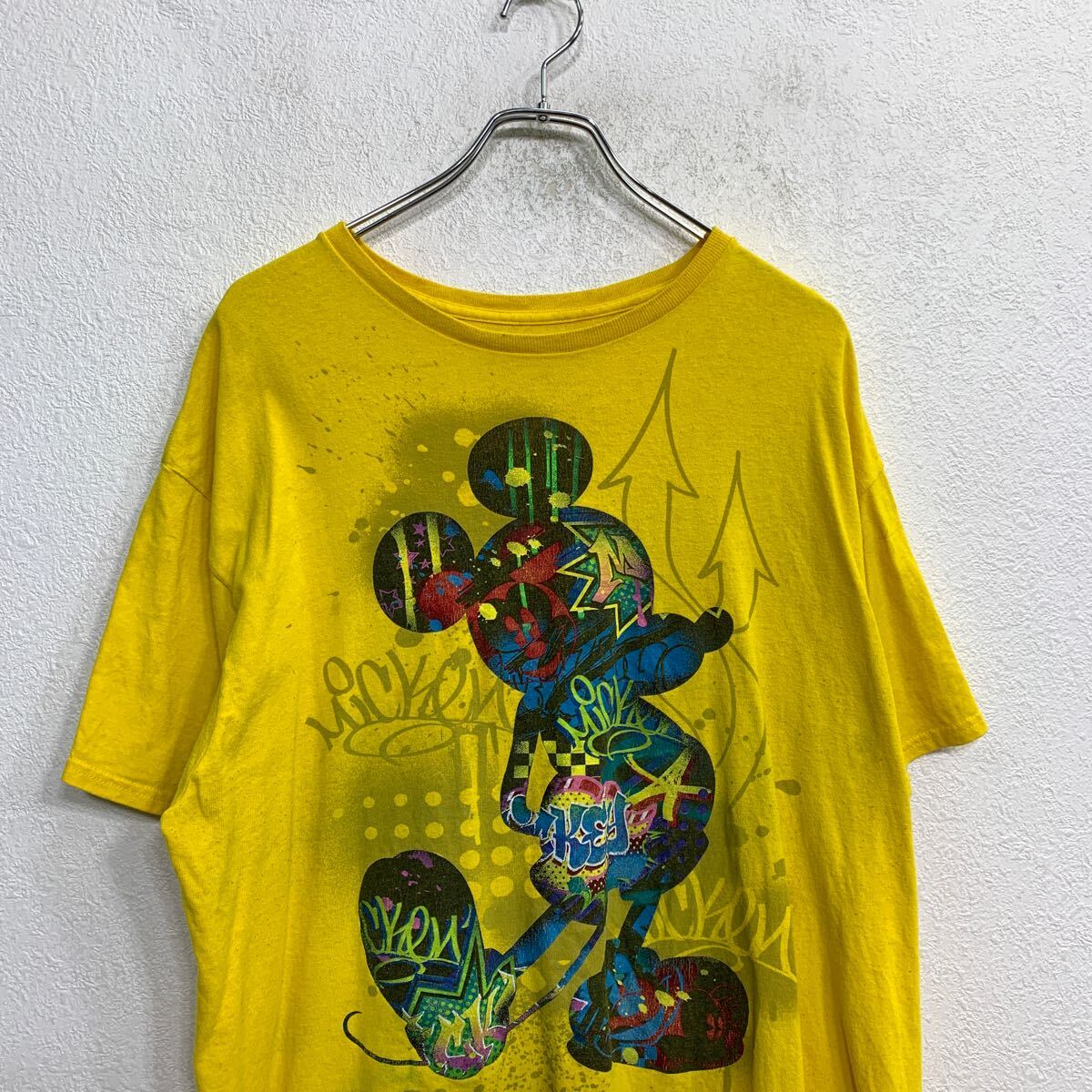【中古】【古着】 Disney 半袖 キャラクターTシャツ XLサイズ ディズニー ミッキー イエロー コットン 古着卸 アメリカ仕入 t2409-3419