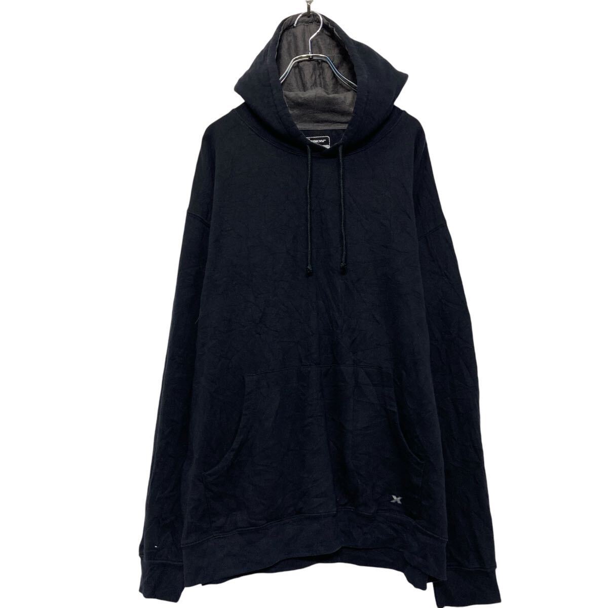 【中古】【古着】 XERSION プリント スウェット トレーナー 2XL ブラック ビッグサイズ プルオーバー 古着卸 アメリカ仕入 a609-6004