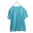 【中古】【古着】 Polo Ralph Lauren 半袖 刺繍ロゴ Tシャツ M サイズ ポロラルフローレン ライトブルー 古着卸 アメリカ仕入 t2409-3648(4)