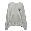 【中古】【古着】 Hanes プリント スウェット トレーナー ヘインズ L ホワイト 刺繍 裏起毛 古着卸 アメリカ仕入 a609-6077