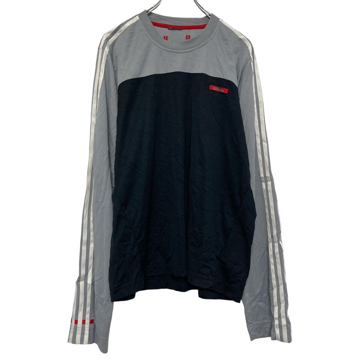 【中古】【古着】 adidas プリント スウェット トレーナー アディダス L~ グレー スポーツウェア 古着卸 アメリカ仕入 a609-6236