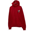 【中古】【古着】 JERZEES プリント スウェット パーカー ジャージーズ M レッド バックプリント プルオーバー 古着卸 アメリカ仕入 a609-627...