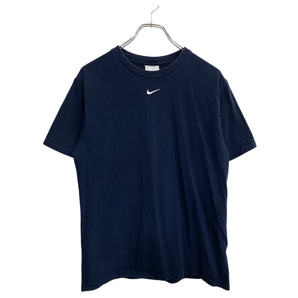【中古】【古着】 NIKE 半袖 ロゴ Tシャツ Sサイズ ナイキ ロゴ刺繍 ネイビー コットン 古着卸 アメリカ仕入 t2409-3842