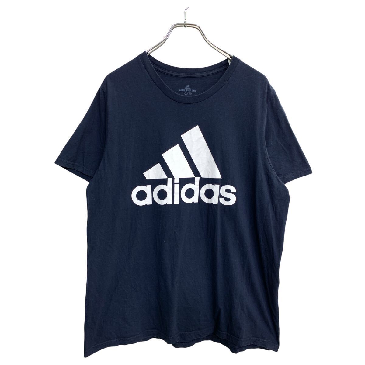 【中古】【古着】 adidas 半袖 プリント Tシャツ XLサイズ アディダス ネイビー 古着卸 アメリカ仕入 t2409-3876