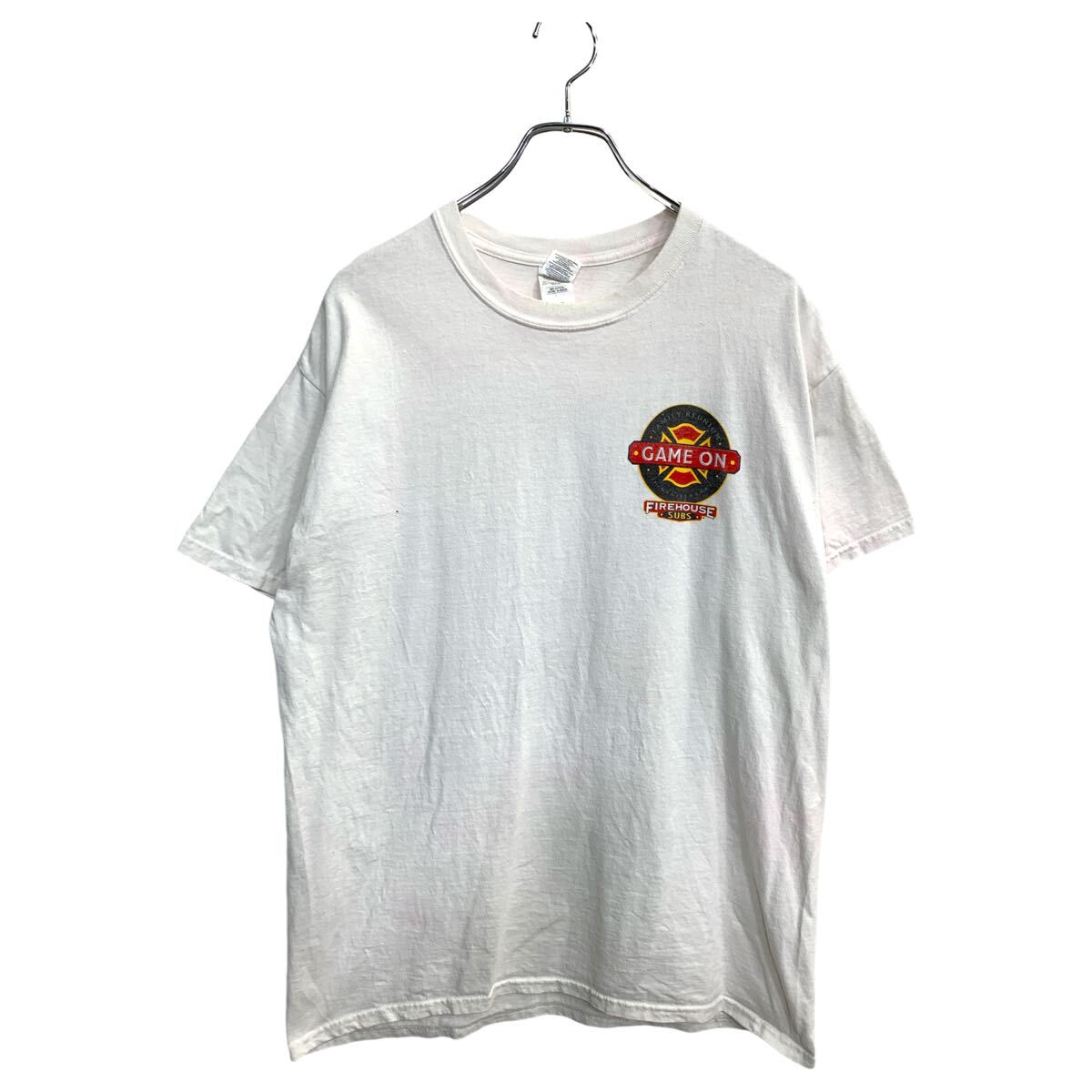 【中古】【古着】 GILDAN 半袖 プリント Tシャツ Lサイズ ギルダン ホワイト コットン 古着卸 アメリカ仕入 t2409-3895