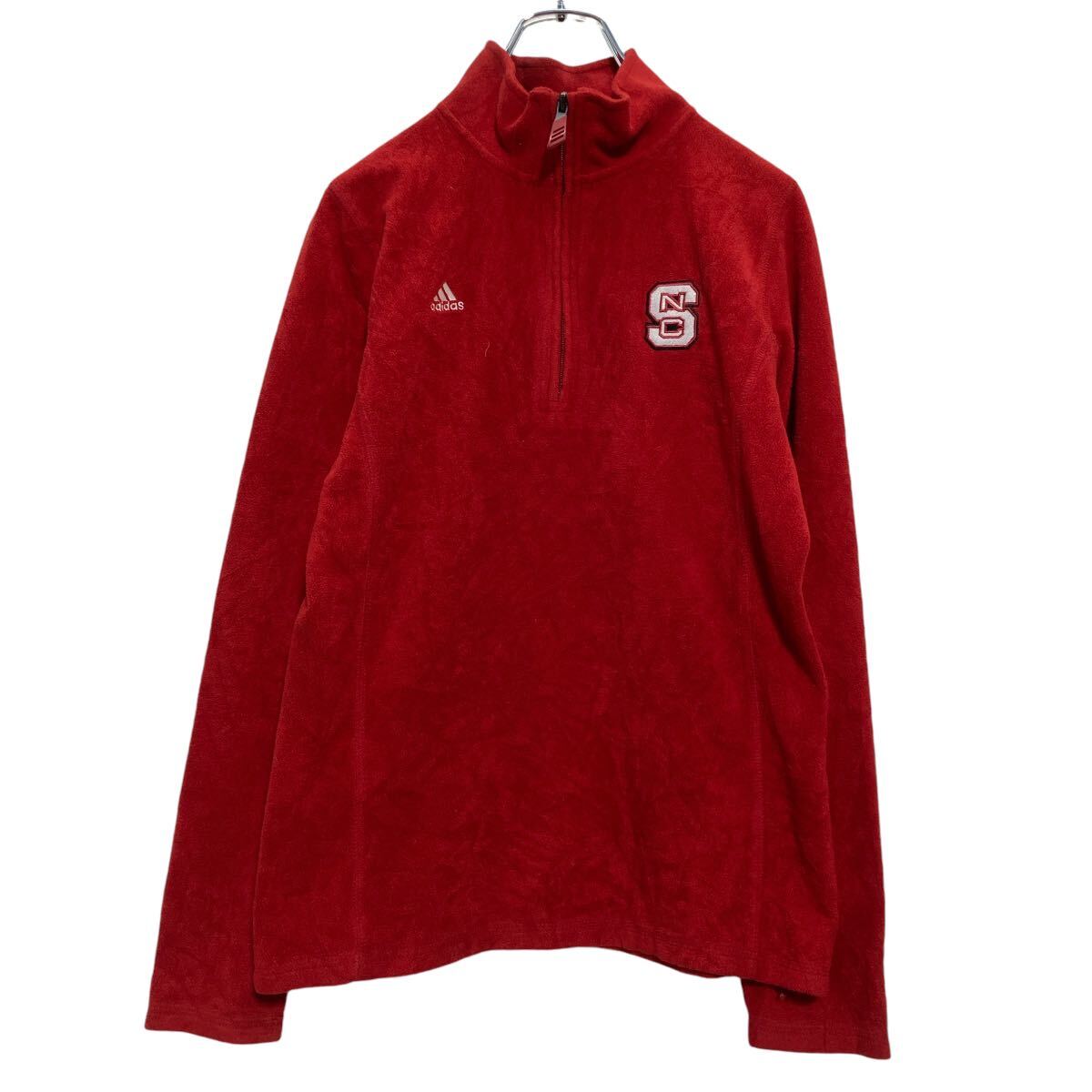 【中古】【古着】 adidas ハーフジップ フリースジャケット M レッド アディダス アウトドア 古着卸 アメリカ仕入 a609-6690
