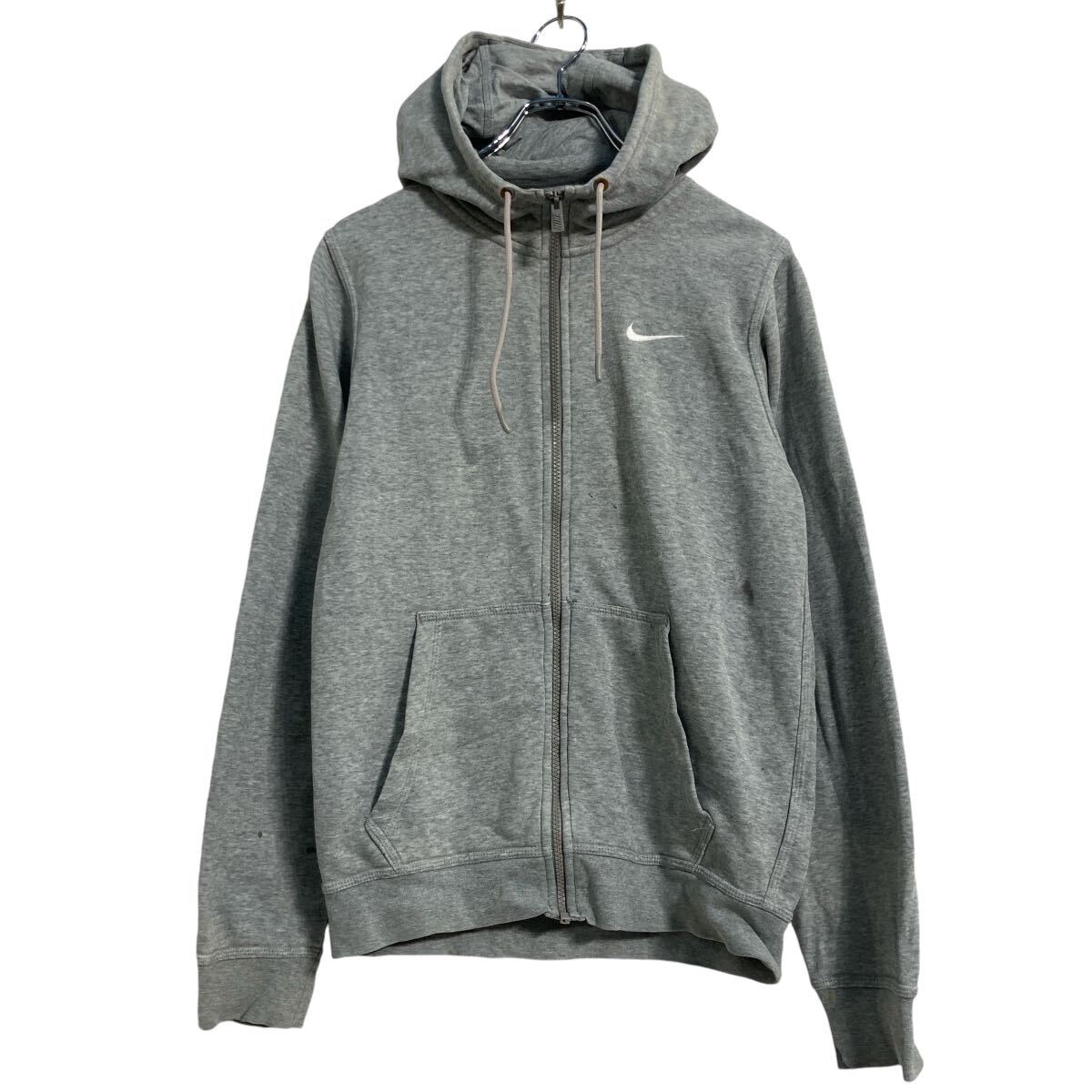 【中古】【古着】 NIKE ロゴ スウェット パーカー XS グレー ナイキ ジップアップ 古着卸 アメリカ仕入 a609-6830