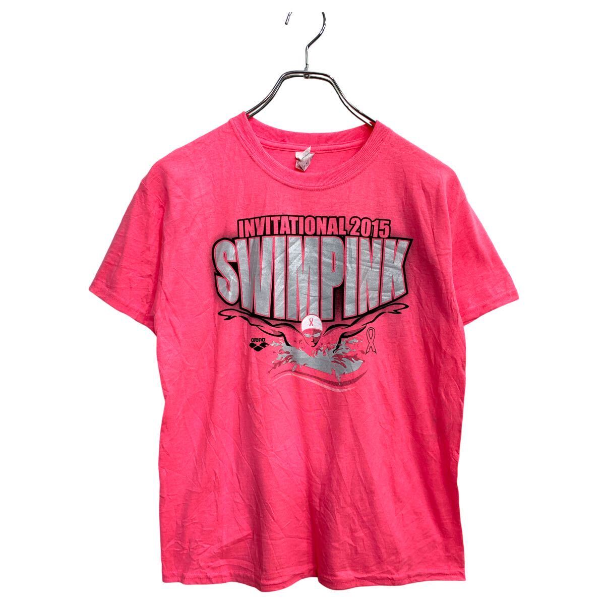 【中古】【古着】 GILDAN 半袖 プリント Tシャツ Mサイズ ギルダン ピンク 古着卸 アメリカ仕入 t2409-3963