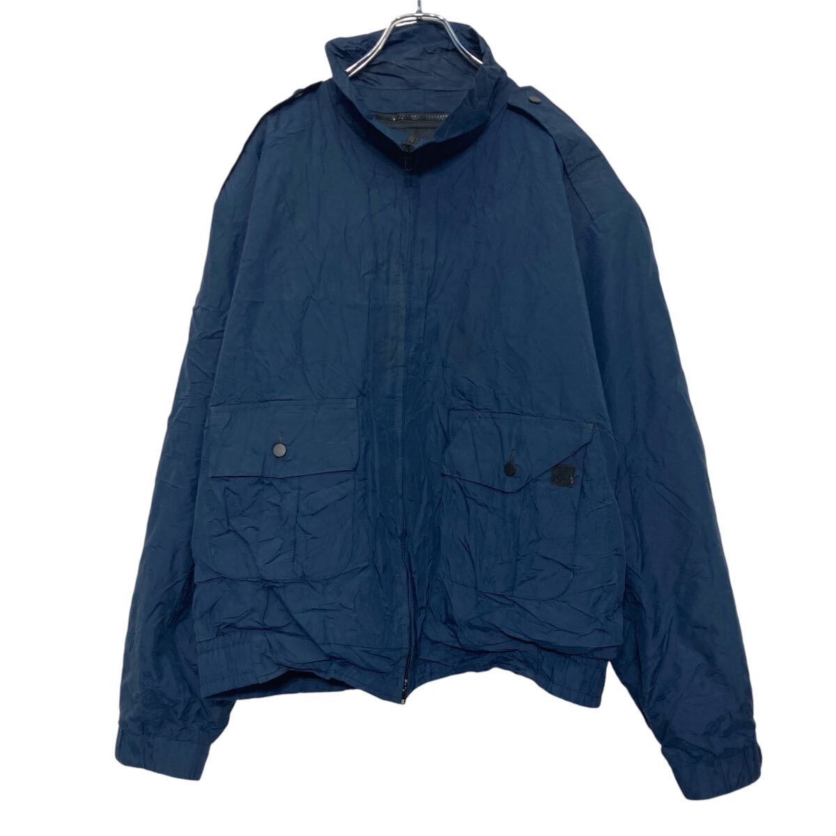 【中古】【古着】 ブルゾン ジャケット XL ネイビー フルジップ ビッグサイズ 古着卸 アメリカ仕入 a609-7148