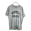 【中古】【古着】 RUSSELL ATHLETIC 半袖 プリント Tシャツ Lサイズ ラッセル アスレチック グレー コットン 古着卸 アメリカ仕入 t240...