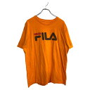 【中古】【古着】 FILA 半袖 プリント Tシャツ Lサイズ フィラ オレンジ コットン 古着卸 アメリカ仕入 t2409-4135