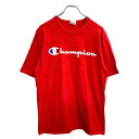【中古】【古着】 Champion 半袖 プリント Tシャツ Lサイズ チャンピオン レッド コットン 古着卸 アメリカ仕入 t2409-4137