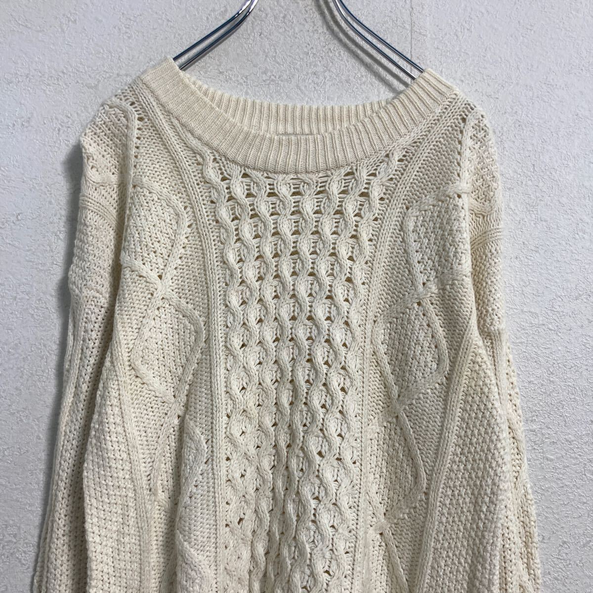 【中古】【古着】 Madewell ニット セーター XS ホワイト ケーブル 古着卸 アメリカ仕入 a610-5002