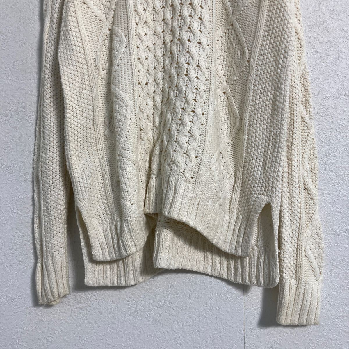 【中古】【古着】 Madewell ニット セーター XS ホワイト ケーブル 古着卸 アメリカ仕入 a610-5002