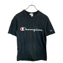 【中古】【古着】 Champion 半袖 ロゴ Tシャツ Sサイズ チャンピオン ブラック コットン 古着卸 アメリカ仕入 t2409-4218