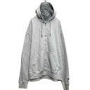 【中古】【古着】 champion プリント スウェット パーカー チャンピオン XL ホワイト ビッグサイズ フルジップ 古着卸 アメリカ仕入 a610-5041(4)