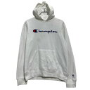 【中古】【古着】 Champion ロゴ スウェット パーカー チャンピオン XL キッズ 150~ ホワイト プルオーバー ビッグサイズ 古着卸 アメリカ仕入 a610-5059