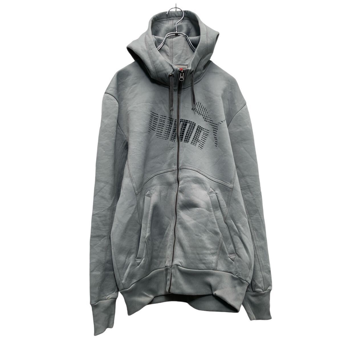 Hawaiian - 【中古】【古着】 PUMA プリント スウェット パーカー プーマ S グレー フルジップ 古着卸 アメリカ仕入 a610-5109