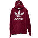 【中古】【古着】 adidas プリント スウェット パーカー アディダス キッズ L ボルドー プルオーバー ロゴ 古着卸 アメリカ仕入 a610-5122