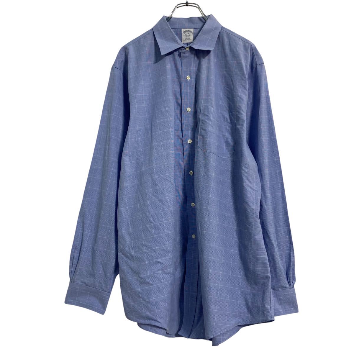 【中古】【古着】 Brooks Brothers 長袖 チェック シャツXL ブルー ブルックスブラザーズ ビッグサイズ 古着卸 アメリカ仕入 a610-5188