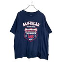 【中古】【古着】 Lee 半袖 プリント Tシャツ XLサイズ リー クラッシックフィット ネイビー コットン 古着卸 アメリカ仕入 t2410-3005