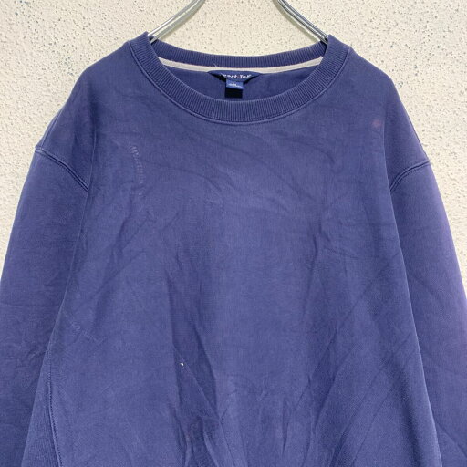 【中古】【古着】 無地 スウェット トレーナー M サイズ ネイビー プルオーバー 切替 古着卸 アメリカ仕入 a610-5289