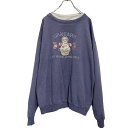 【中古】【古着】 Cheek-O ロゴスウェット トレーナー XL レディース ラベンダー レイヤードネック 古着卸 アメリカ仕入 a610-5332