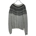 【中古】【古着】 H&M コットン ポリエステル混紡 ニット セーター S レディース グレー エイチアンドエム フェアアイル風 古着卸 アメリカ仕入 a610-5384
