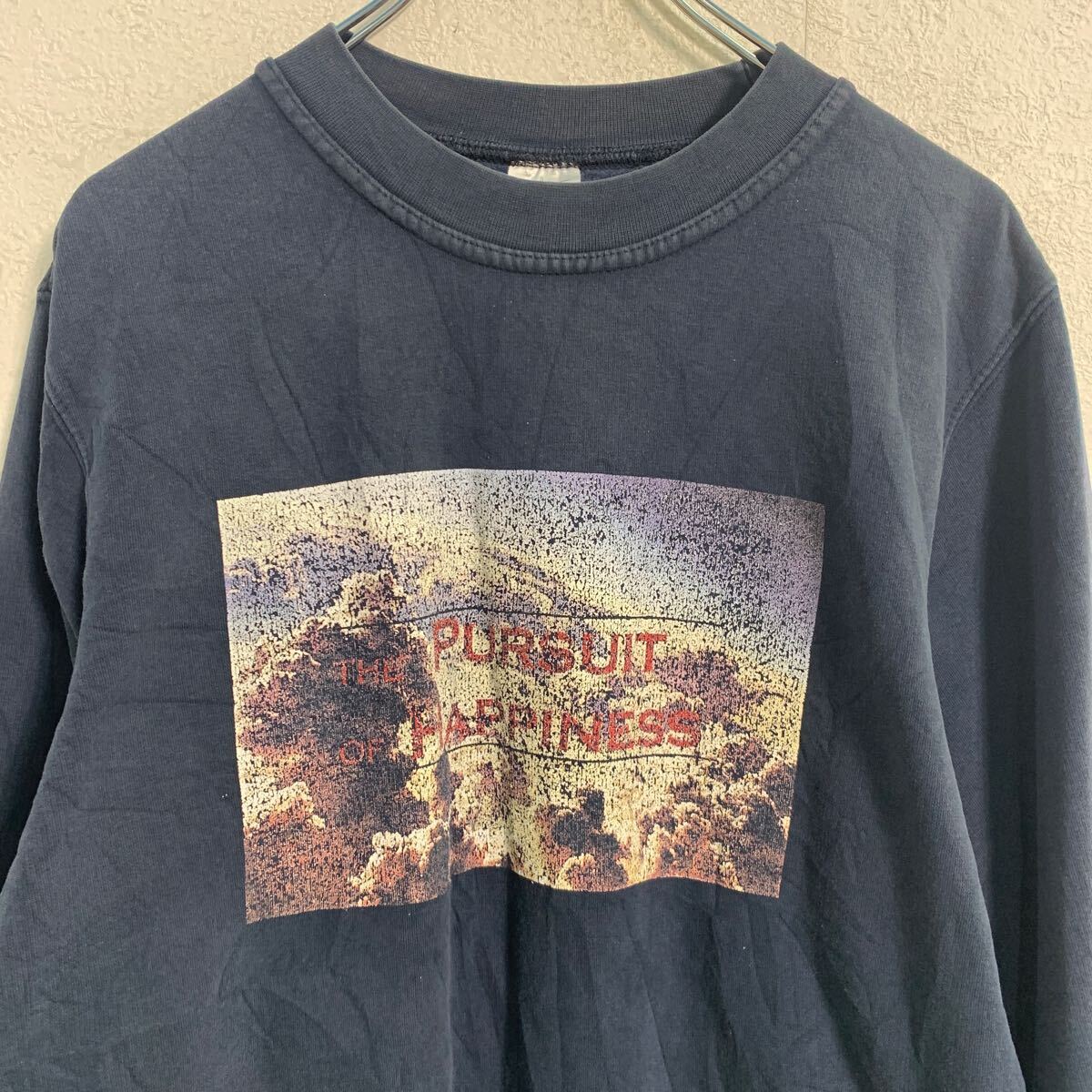 【中古】【古着】 プリント スウェット トレーナー S レディース ネイビー プルオーバー 裏起毛 古着卸 アメリカ仕入 a610-5523