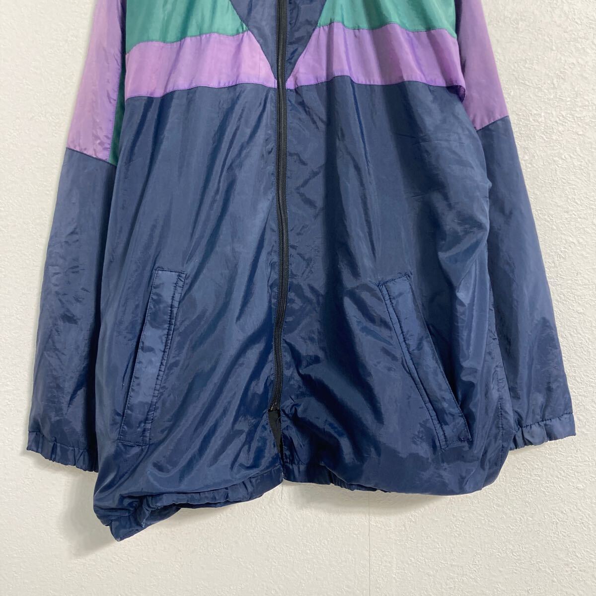 【中古】【古着】 styled in Italy ナイロンジャケット XL ネイビー パープル グリーン ビッグサイズ 古着卸 アメリカ仕入 a610-5618 3
