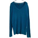 【中古】【古着】 TOMMY HILFIGER コットン ニット セーター レディース XL グリーン トミーヒルフィガー Vネック 古着卸 アメリカ仕入 a610-5636