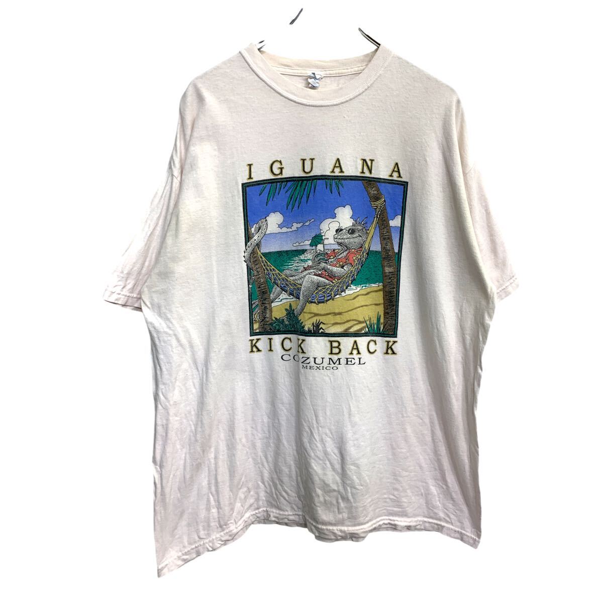 【中古】【古着】 M&O 半袖 プリント Tシャツ XLサイズ ライトピンク コットン 古着卸 アメリカ仕入 t2410-3150