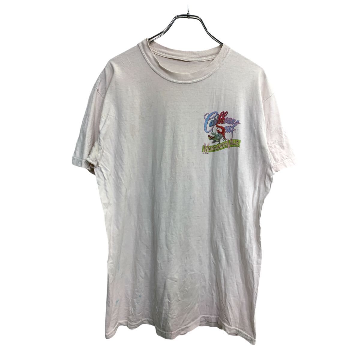 【中古】【古着】 半袖 プリント Tシャツ Lサイズくらい ホワイトピンク 古着卸 アメリカ仕入 t2410-3155