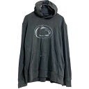 【中古】【古着】 NIKE ロゴ スウェット パーカー ナイキ XL キッズ グレー プルオーバー 裏起毛 ポケット 古着卸 アメリカ仕入 a610-5703