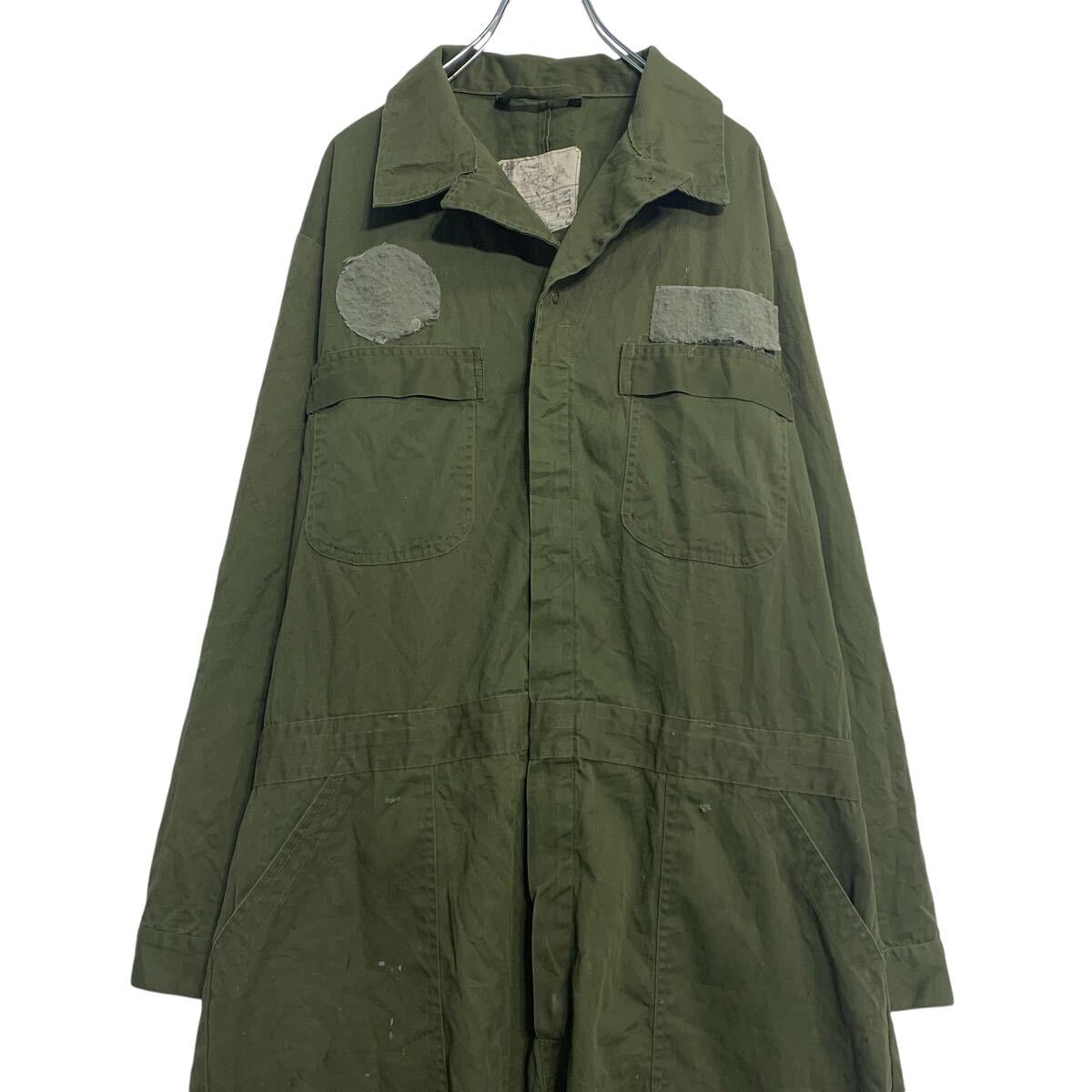 【中古】【古着】 ミリタリー 長袖 ツナギ 46L オリーブ アメリカ軍 アメリカ製 ワークウェア 作業服 古着卸 アメリカ仕入 a610-6002