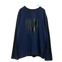 【中古】【古着】 KARL LAGERFELD プリント ジャージ トレーナー L ネイビー ブラック 切替 古着卸 アメリカ仕入 a610-6029