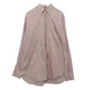 【中古】【古着】 BURBERRY 長袖 無地 シャツ バーバリー L サイズ 程 ピンク系 ボタンダウン カジュアルシャツ ポケット付き 古着卸 アメリカ仕入 a610-6036(4)